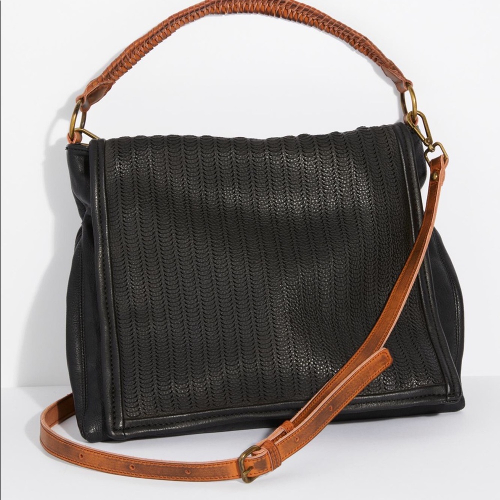 free people golden valley vegan messenger black